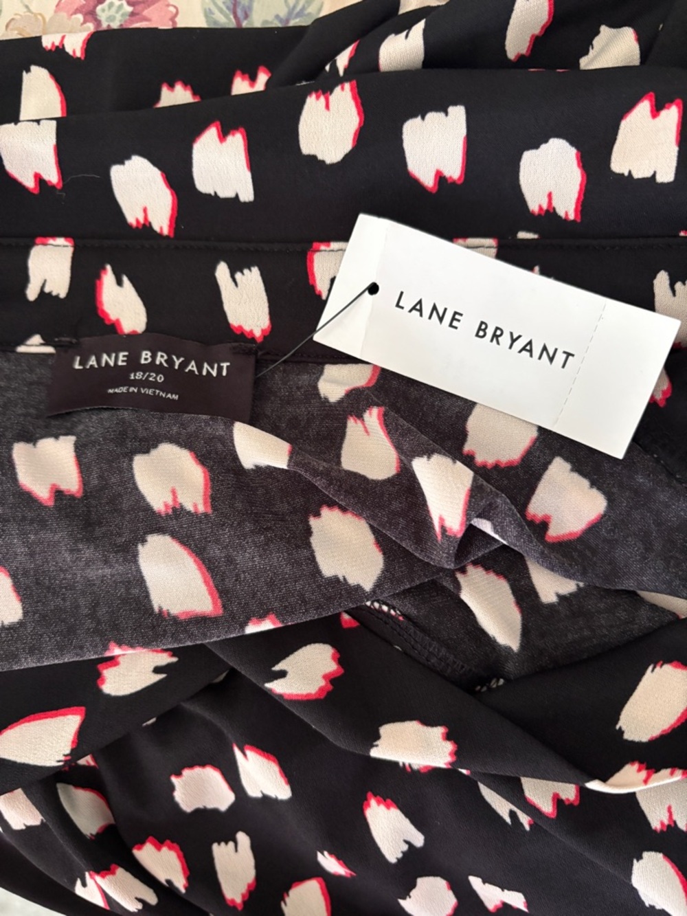NWT Lane Bryant Classic Crop Collared Black/White Surplice Shirt Size 18-20 - Picture 7 of 8